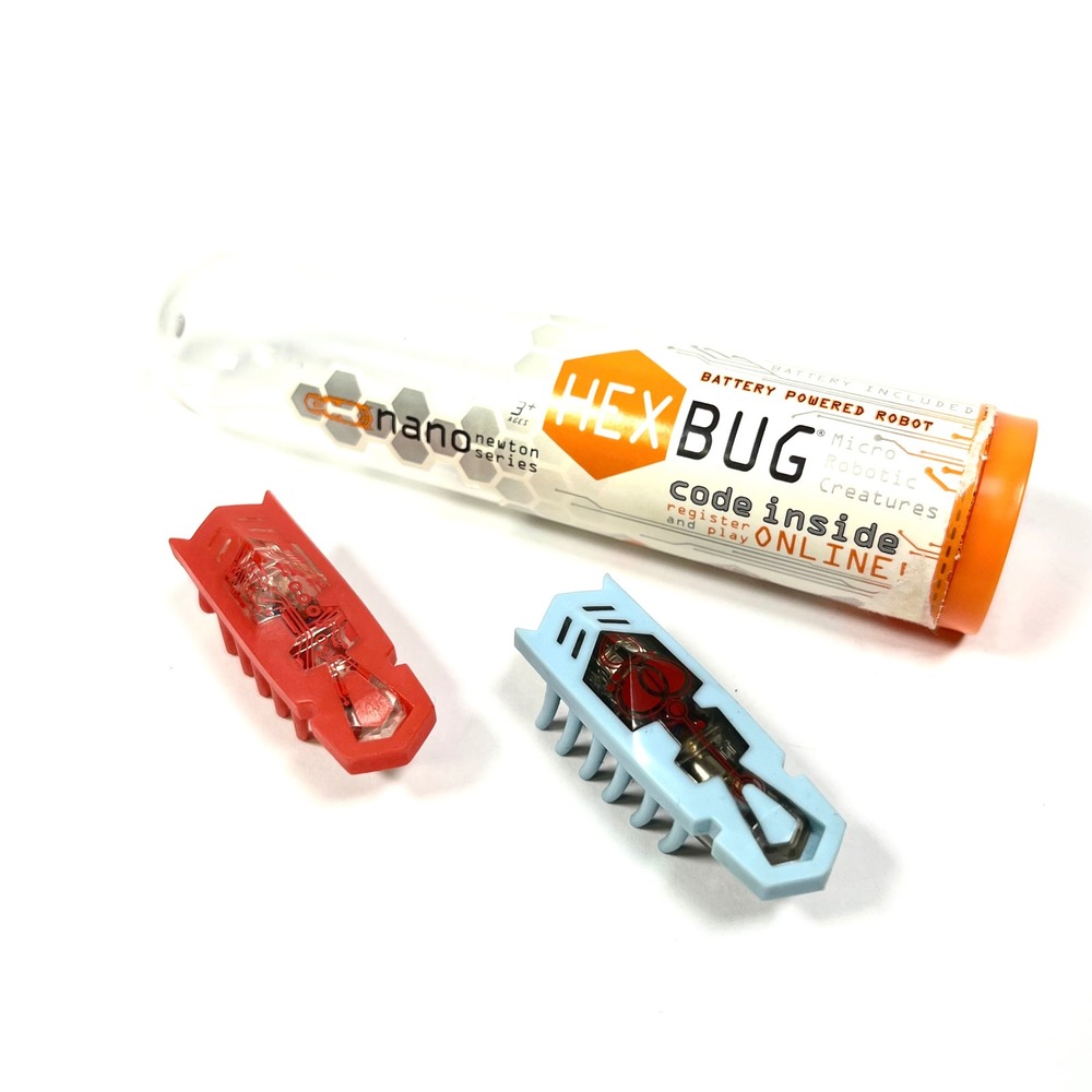 HEXBUG Nano Newton Series Micro Robotic Bug Lot of 2 with Tube - Tested Works